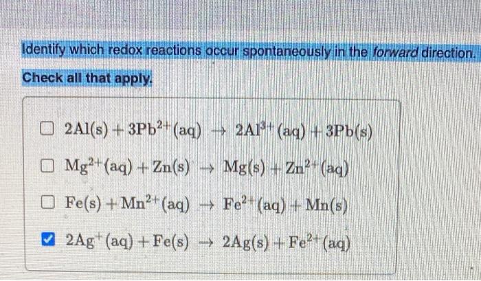 Reaction redox oxidation spontaneous if tell examples reduction